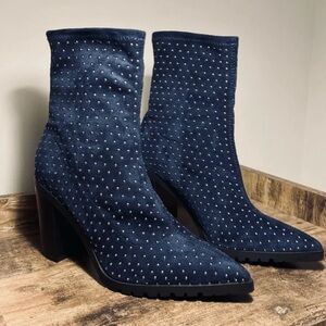 New Navy Studded Boots Charles by Charles David